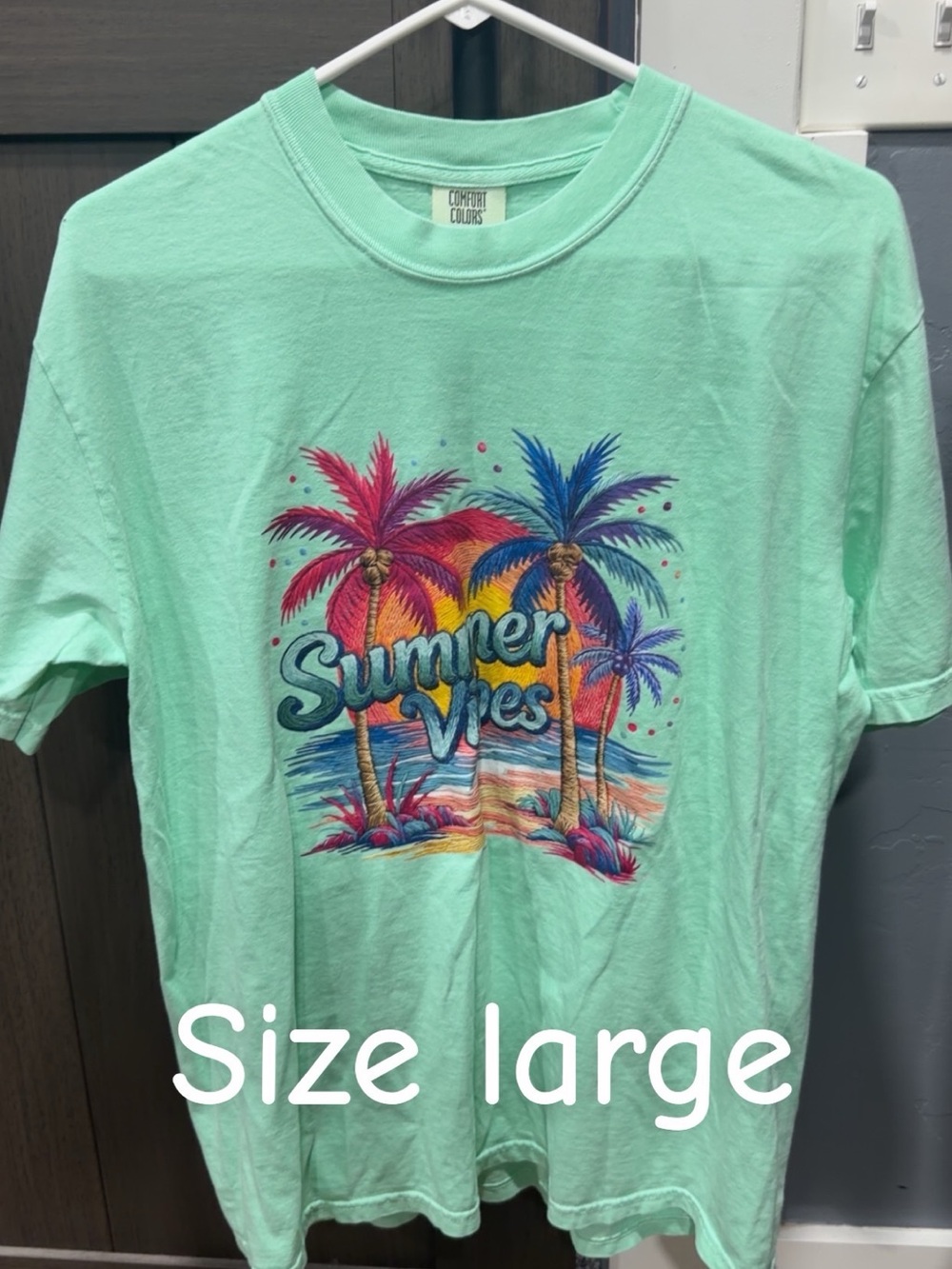 Comfort Colors Mint Tropical 'Summer Vibes' Graphic Tee